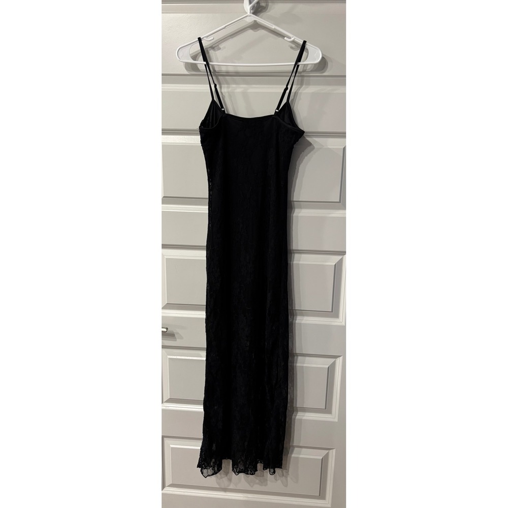 Black Lace Maxi Slip Dress Womens Size S 7CYPI171 - Picture 3 of 6